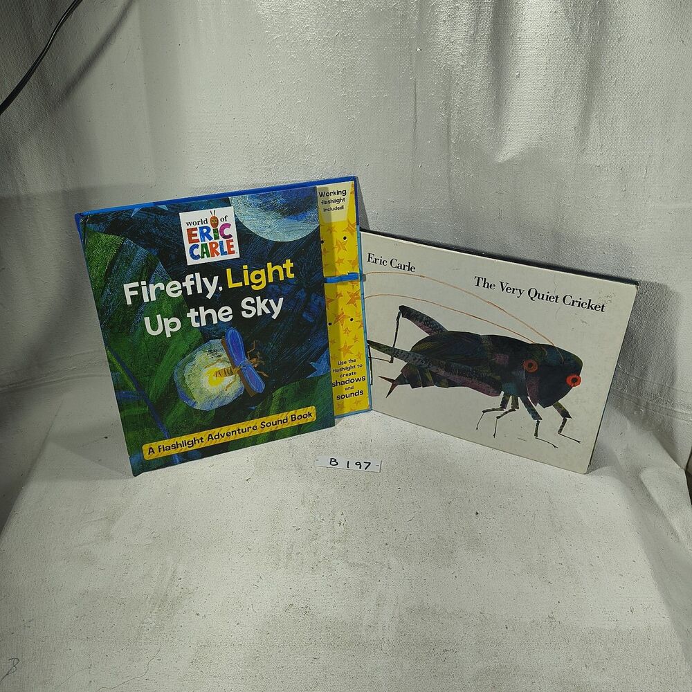 eric carle book lot " The Very Quiet Cricket", & " Firefly Light Up The Sky"